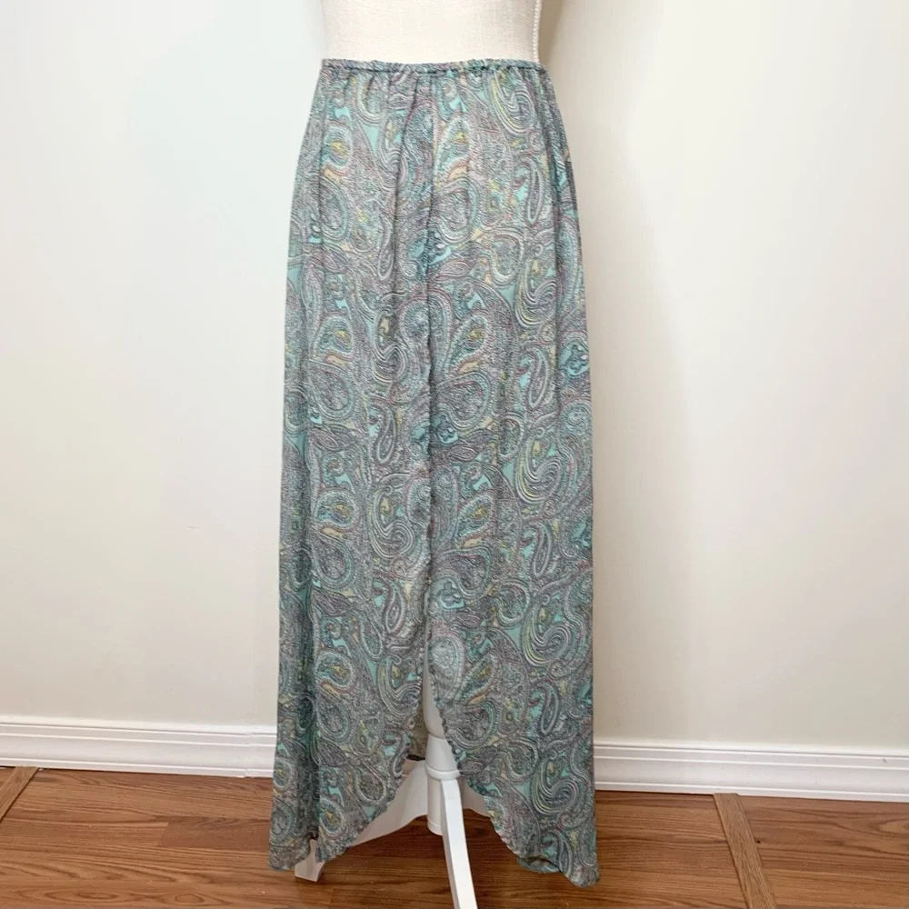 H&M Paisley Split Hem Cover Up Festival Maxi Skirt